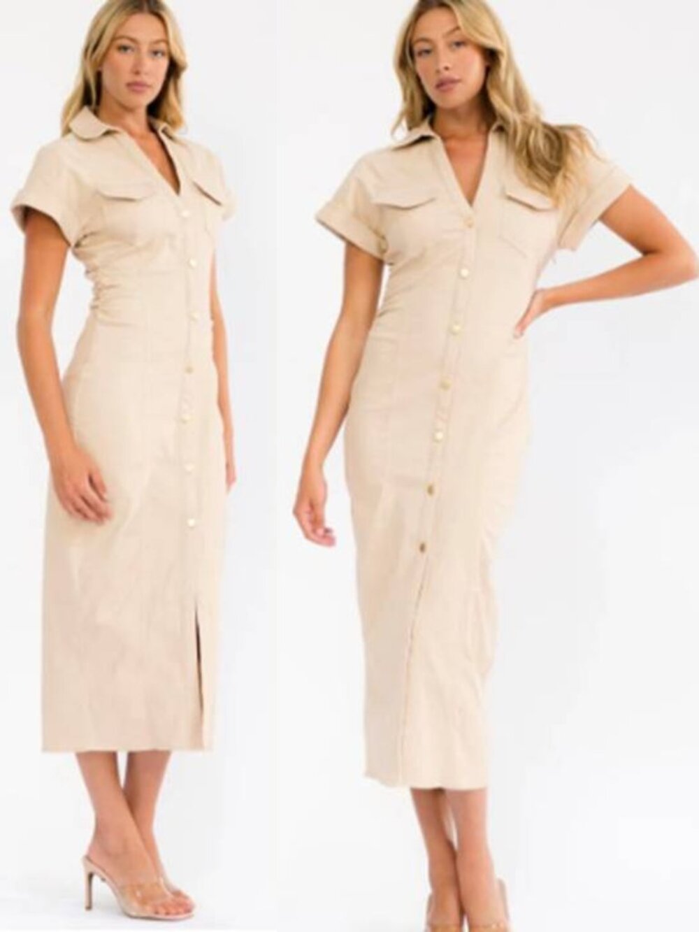 Womens Elegant Body Contour Denim Stretch Maxi Dress Soft Cotton Western White